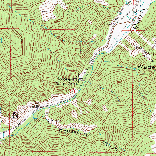 Topographic Map of Roosevelt Picnic Area, CO