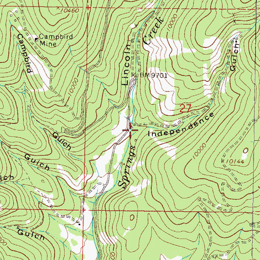 Topographic Map of Lincoln Gulch, CO