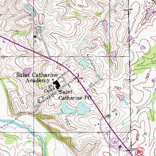 Topographic Map of Saint Catharine, KY