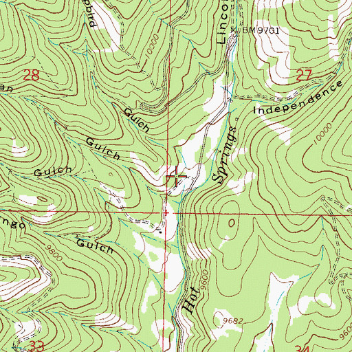 Topographic Map of Campbird Gulch, CO