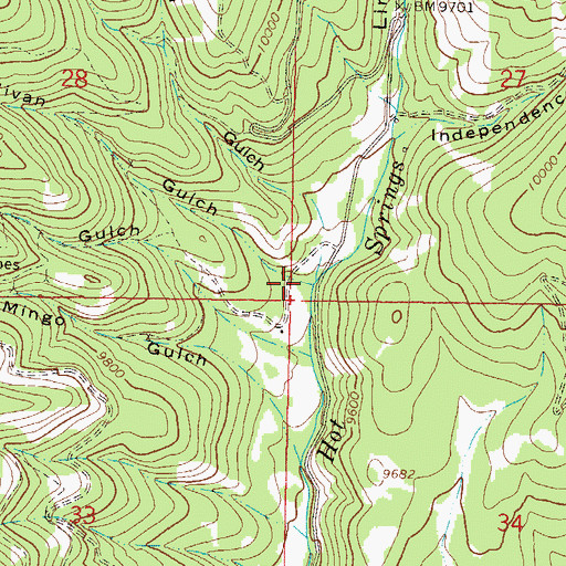 Topographic Map of Sullivan Gulch, CO