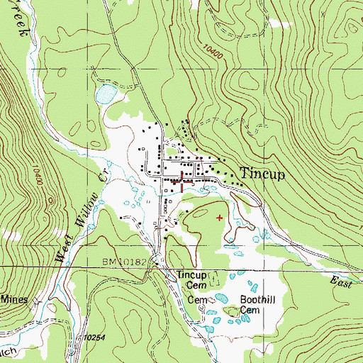 Topographic Map of Tincup, CO