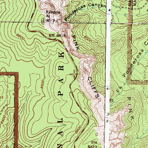Topographic Map of Black Birch Canyon Overlook, UT