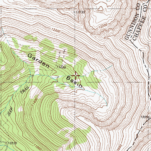 Topographic Map of Garden Basin, CO