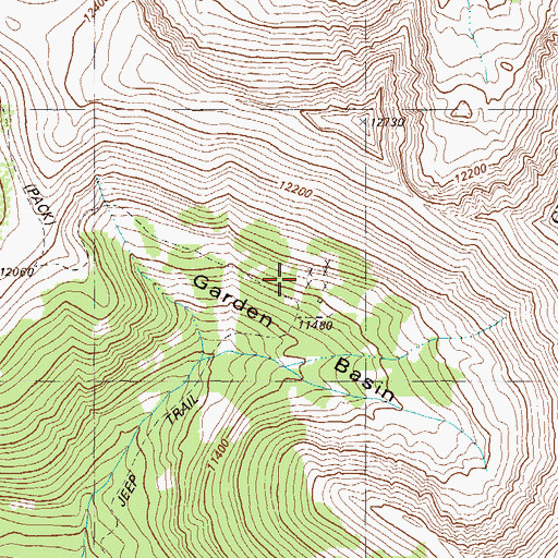 Topographic Map of Garden Mine, CO