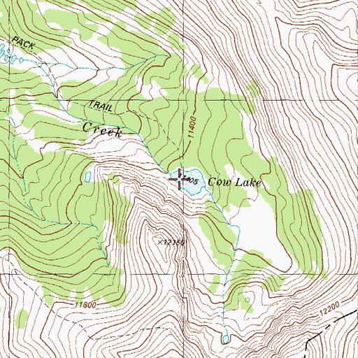 Topographic Map of Cow Lake, CO
