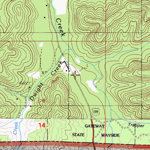 Topographic Map of Gateway State Wayside (historical), OR