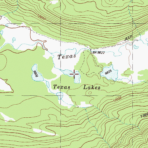 Topographic Map of Texas Lakes, CO
