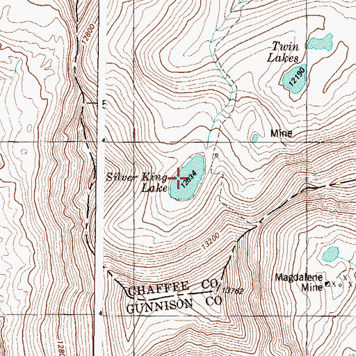 Topographic Map of Silver King Lake, CO