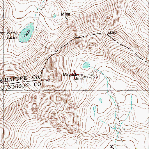Topographic Map of Magdalene Mine, CO