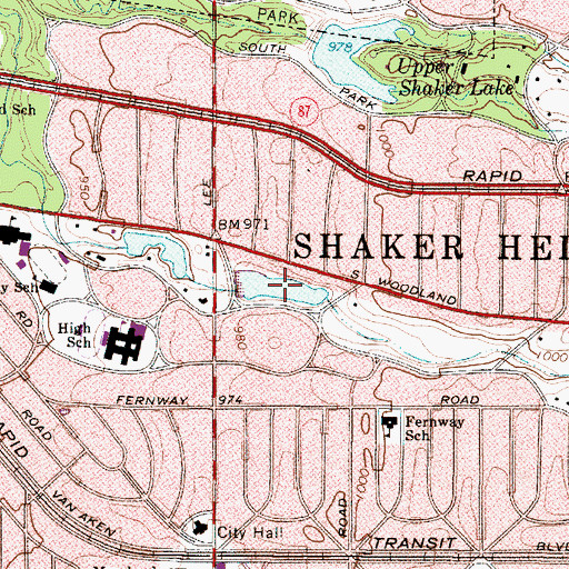 Topographic Map of Green Lake, OH