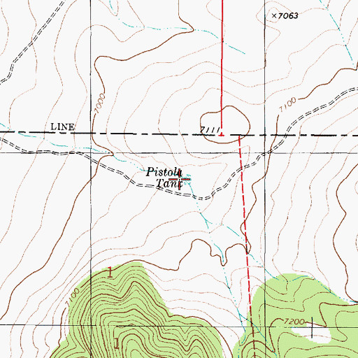 Topographic Map of Pistola Tank, NM