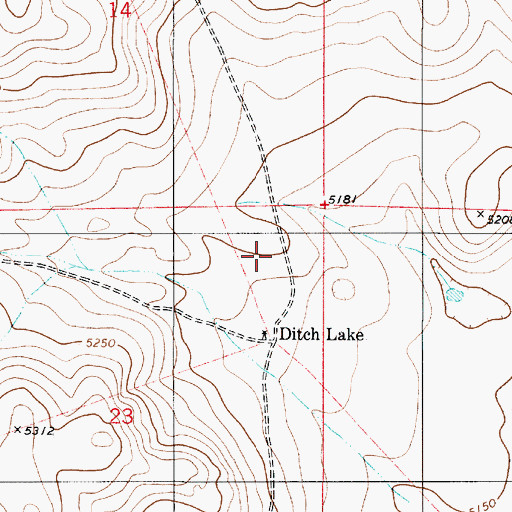 Topographic Map of Ditch Lake, NM