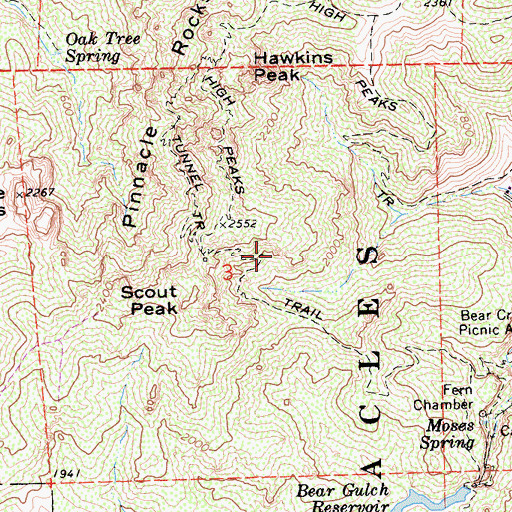 Topographic Map of Condor Gulch Trail, CA