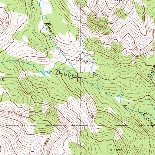 Topographic Map of North Fork Denny Creek, CO