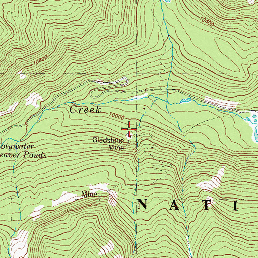 Topographic Map of Gladstone Mine, CO