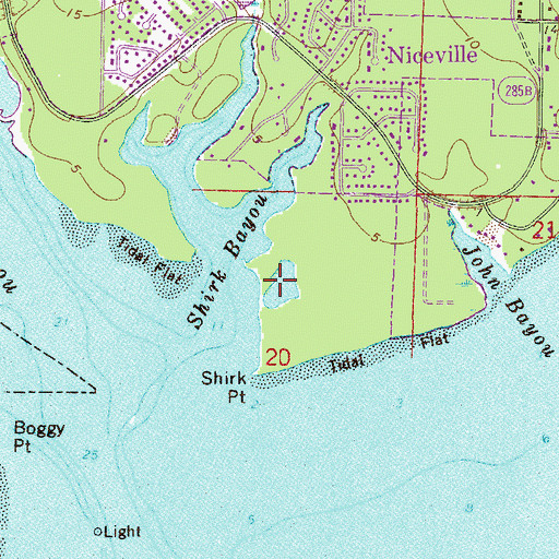 Topographic Map of Sunset Cove, FL