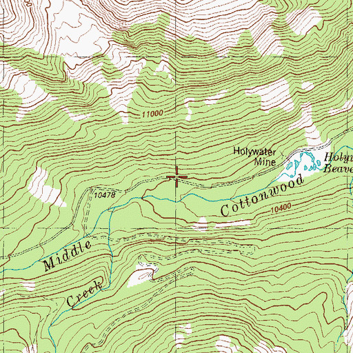 Topographic Map of Holywater Mine, CO