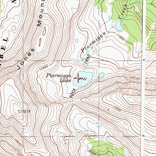 Topographic Map of Ptarmigan Lake, CO