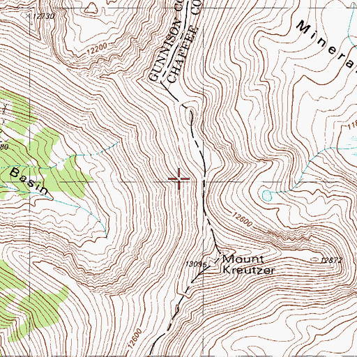 Topographic Map of Mount Kreutzer, CO