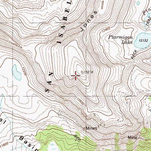 Topographic Map of Jones Mountain, CO