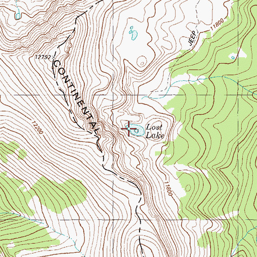 Topographic Map of Lost Lake, CO