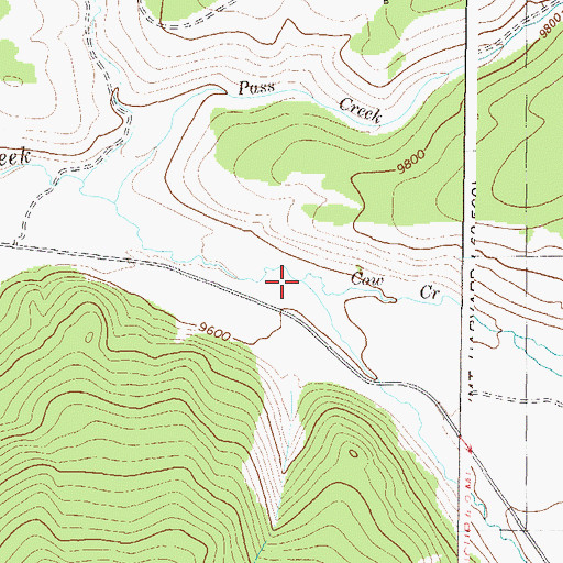 Topographic Map of Cow Creek, CO