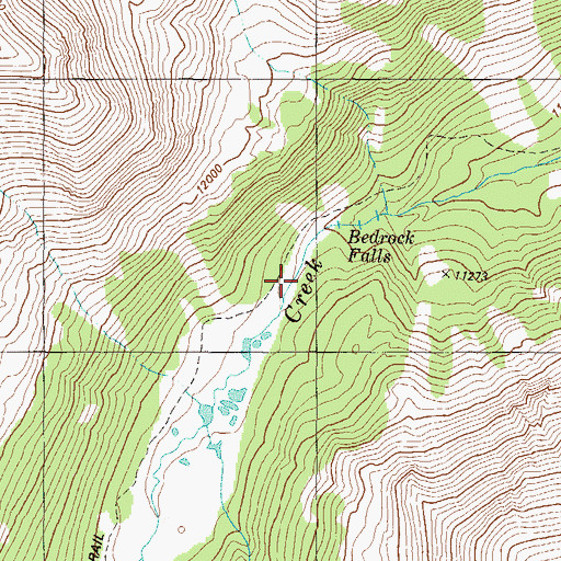 Topographic Map of Bedrock Falls, CO
