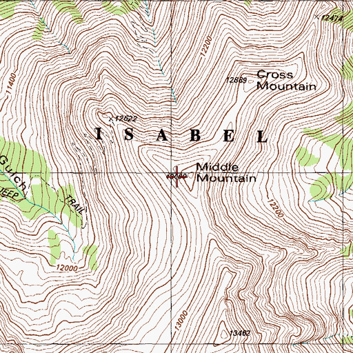 Topographic Map of Middle Mountain, CO