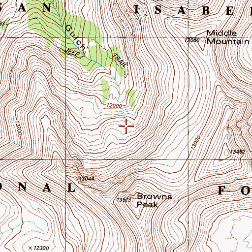 Topographic Map of Browns Peak, CO