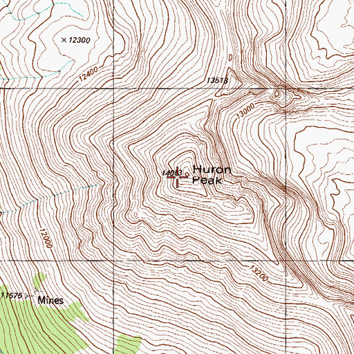 Topographic Map of Huron Peak, CO