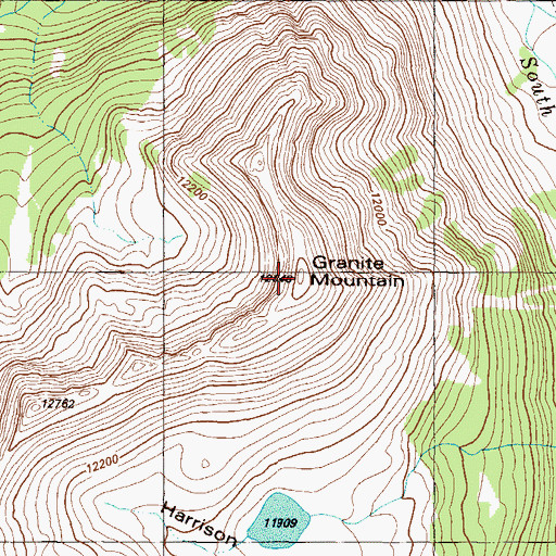 Topographic Map of Granite Mountain, CO