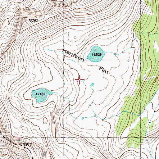 Topographic Map of Harrison Flat, CO