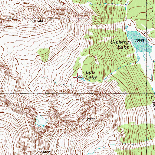 Topographic Map of Lois Lake, CO