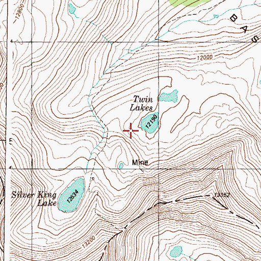 Topographic Map of Silver King Mine, CO