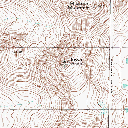 Topographic Map of Iowa Peak, CO