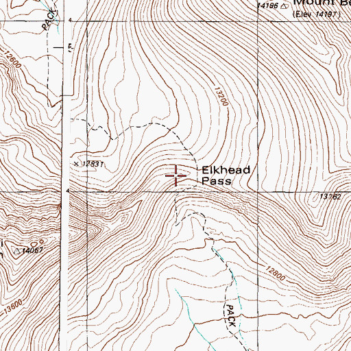 Topographic Map of Elkhead Pass, CO