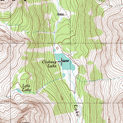 Topographic Map of Clohesy Lake, CO