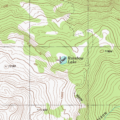 Topographic Map of Rainbow Lake, CO
