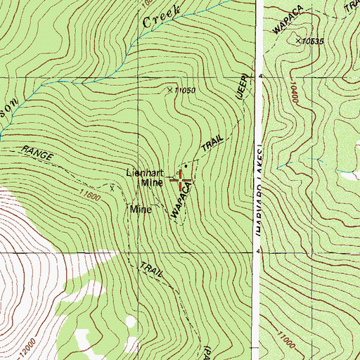 Topographic Map of Lienhart Mine, CO