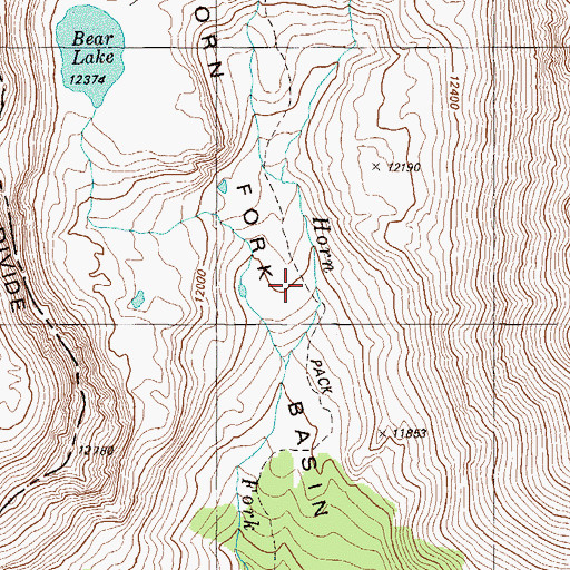 Topographic Map of Horn Fork Trail, CO
