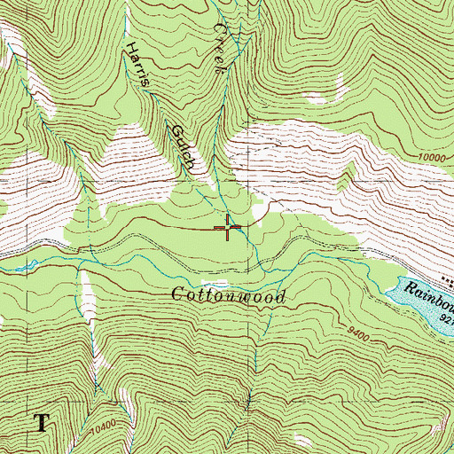 Topographic Map of Harris Gulch, CO