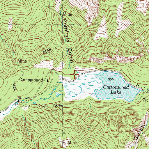 Topographic Map of Porphyry Gulch, CO