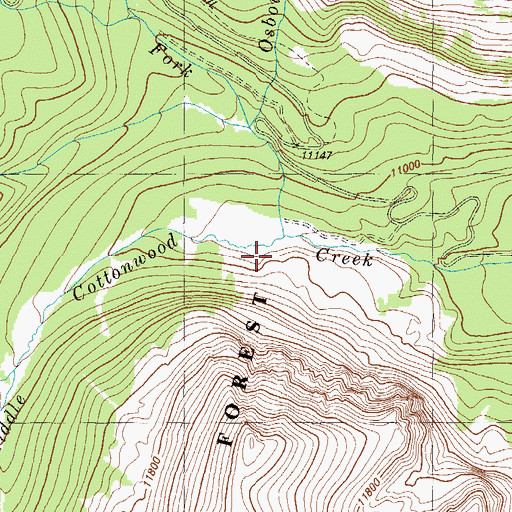 Topographic Map of North Fork Middle Cottonwood Creek, CO