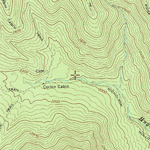Topographic Map of Aarons Branch, VA