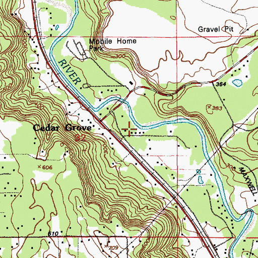 Topographic Map of Lions Run, WA