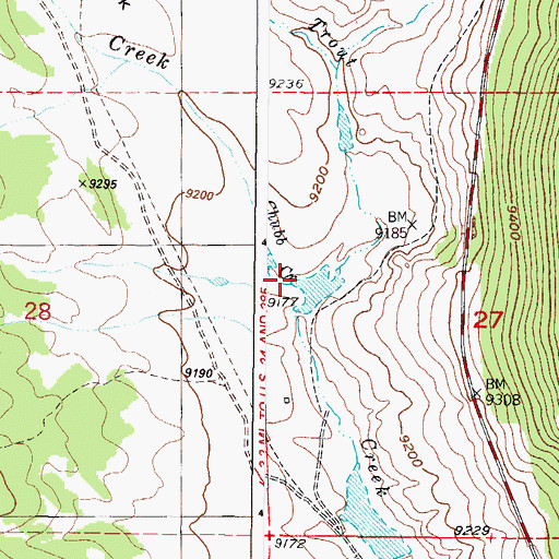 Topographic Map of Chubb Creek, CO