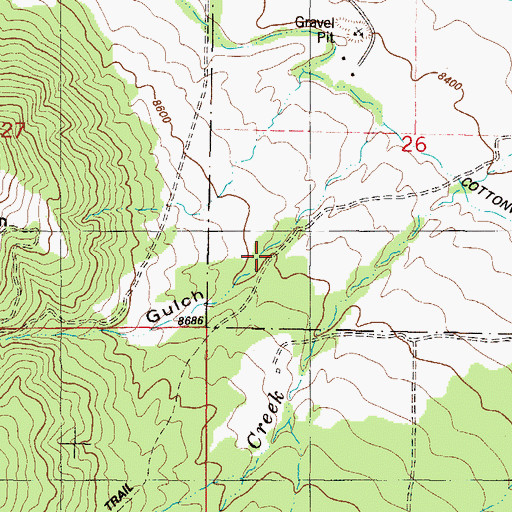 Topographic Map of Charcoal Gulch, CO