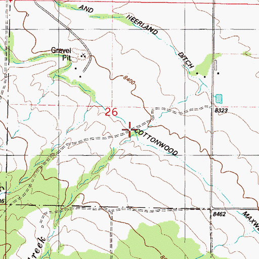 Topographic Map of Cottonwood Maxwell Ditch, CO