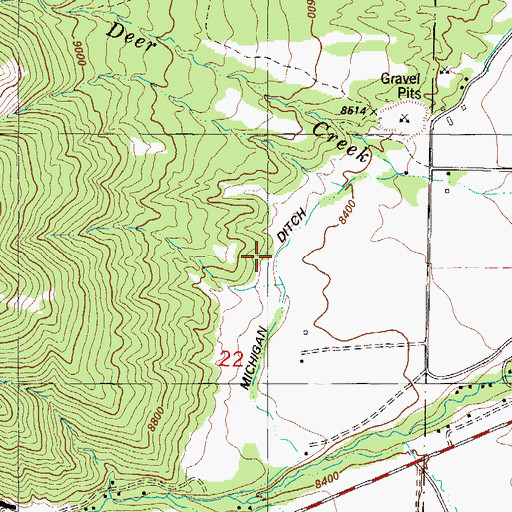 Topographic Map of Michigan Ditch, CO